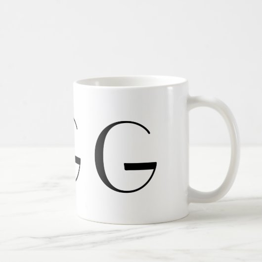 Monogramm Initiale G Schwarz-Weiß Moderner Kaffeeb Kaffeetasse (Rechts)