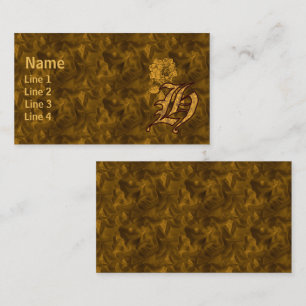 Monogramm Initiale H Elegante Gold Pfingstrose Blu Visitenkarte