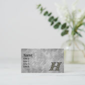 Monogramm Initiale H Hortensienblüten Visitenkarte (Stehend Vorderseite)