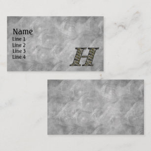Monogramm Initiale H Hortensienblüten Visitenkarte