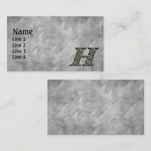 Monogramm Initiale H Hortensienblüten Visitenkarte (Vorne/Hinten)