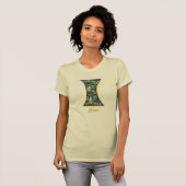 Monogramm Initiale I Gänseblümchen-Blumenkunst ind T-Shirt (Vorne ganz)
