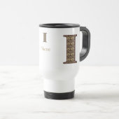 Monogramm Initiale I Vintage-Blumenmuster personal Reisebecher (VorderseiteRechts)