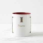 Monogramm Initiale I Vintage-Blumenmuster personal Tasse (Zentrum)