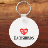 Monogramm Initiale Ich liebe Dachshunds Silhouette Schlüsselanhänger (Rückseite)