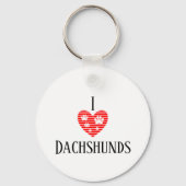 Monogramm Initiale Ich liebe Dachshunds Silhouette Schlüsselanhänger (Rückseite)