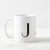 Monogramm Initiale J Schwarz-Weiß Moderne Kaffeeta Kaffeetasse (Links)