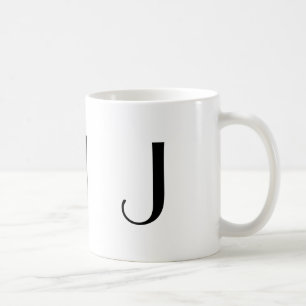 Monogramm Initiale J Schwarz-Weiß Moderne Kaffeeta Kaffeetasse