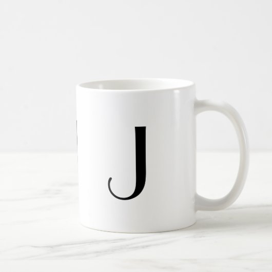 Monogramm Initiale J Schwarz-Weiß Moderne Kaffeeta Kaffeetasse (Rechts)