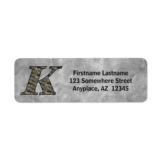 Monogramm Initiale K Hortensien Rücksendeadresse  (Vorne)