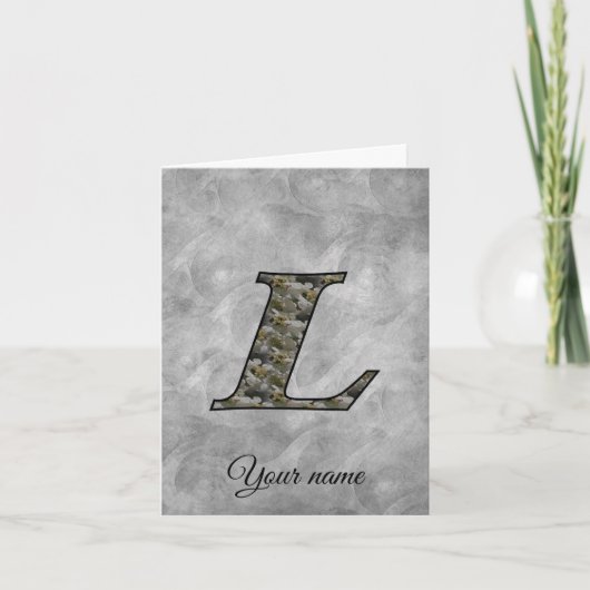 Monogramm Initiale L Hortensien Blumen Personalisi (Vorderseite)