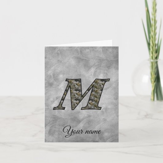 Monogramm Initiale M Hortensien Blumen Personalisi (Vorderseite)