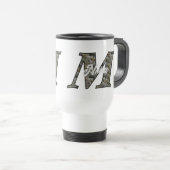 Monogramm Initiale M Hortensien Blumen Personalisi Reisebecher (VorderseiteRechts)