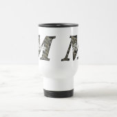 Monogramm Initiale M Hortensien Blumen Personalisi Reisebecher (Mittel)