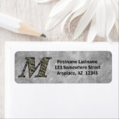 Monogramm Initiale M Hortensien Rücksendeadresse  (Insitu)