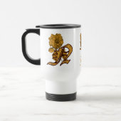 Monogramm Initiale N Goldene Pfingstrose Personali Reisebecher (Links)