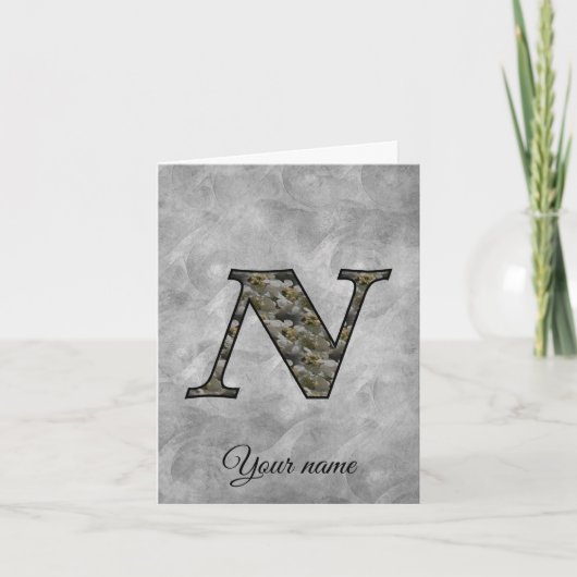 Monogramm Initiale N Hortensien Blumen Personalisi (Vorderseite)
