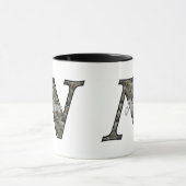 Monogramm Initiale N Hortensien Blumen Personalisi Tasse (Zentrum)