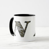 Monogramm Initiale N Hortensien Blumen Personalisi Tasse (Vorderseite Links)