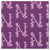 Monogramm initiale N lila Orchideenfarbe Stoff (Nahaufnahme)