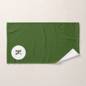 Monogramm Initiale Name dunkelgrüne farbenfrohe Mo Badhandtuch Set (Handtuch)