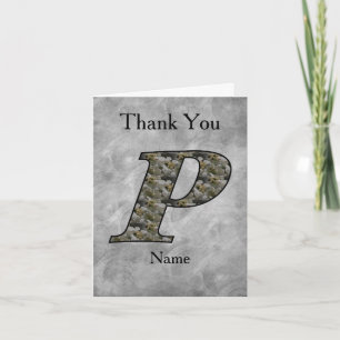 Monogramm Initiale P Hortensien Blumen Personalisi Dankeskarte