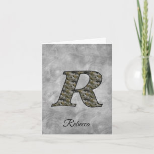 Monogramm Initiale R Hortensien Blumen Personalisi