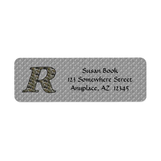 Monogramm Initiale R Hortensien Rücksendeadresse (Vorne)