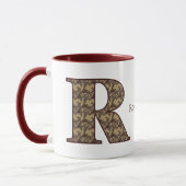 Monogramm Initiale R Vintage-Blumenmuster personal Tasse (Links)