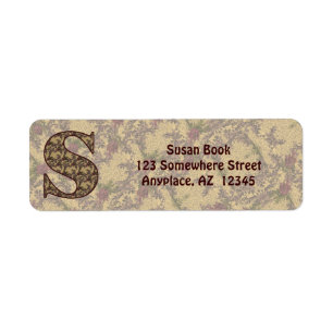 Monogramm Initiale S Vintage-Blumen-Rücksendeadres
