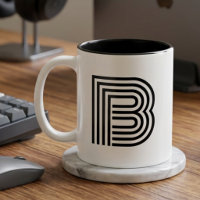 Monogramm Initiale Schwarz Modern Einfach