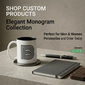 Monogramm Initiale Schwarz Modern Einfach Zweifarbige Tasse