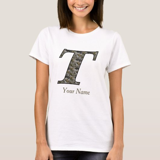Monogramm Initiale T Hortensien Blumen Personalisi T-Shirt (Vorderseite)