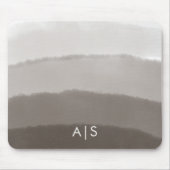 Monogramm Initiale Wasserfarbe Davy Gray Ombre Mousepad (Vorne)