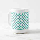 Monogramm-Initialen Aqua-Punkte-Tasse Kaffeetasse (Vorderseite Links)