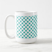 Monogramm-Initialen Aqua-Punkte-Tasse Kaffeetasse (Links)