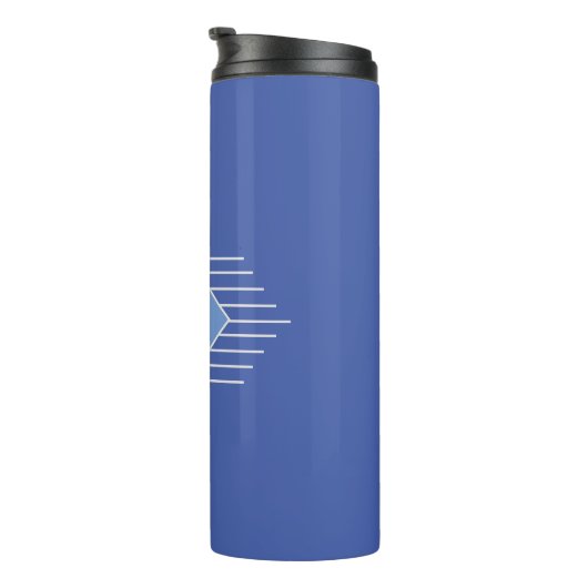 Monogramm-Initialen auf einem Thermosbecher (Nach rechts gedreht)