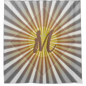Monogramm-Initialen auf Streifen der Sternexplosio Duschvorhang (Vorderseite)