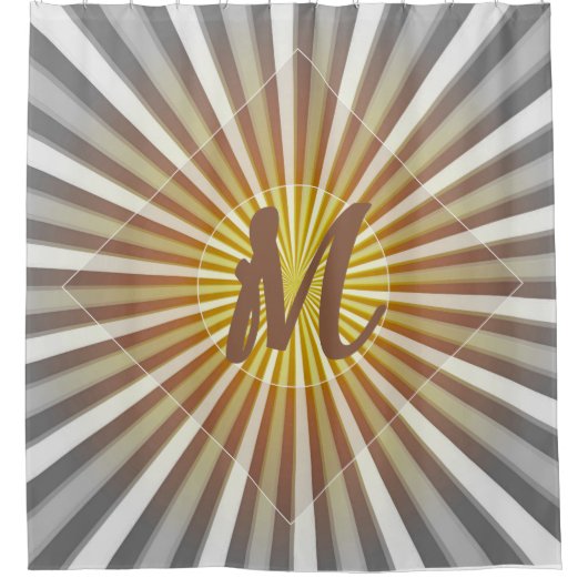 Monogramm-Initialen auf Streifen der Sternexplosio Duschvorhang (Vorderseite)