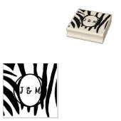 Monogramm-Initialen auf Zebra Print-Briefmarke Gummistempel (Stempel)