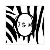 Monogramm-Initialen auf Zebra Print-Briefmarke Gummistempel (Prägung)