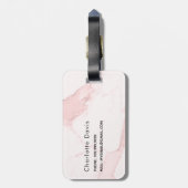 Monogramm-Initialen aus Rosa-Marmor Gepäckanhänger (Rückseite vertikal)