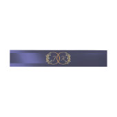 Monogramm-Initialen - Blau Einladungsbanderole (Flach)