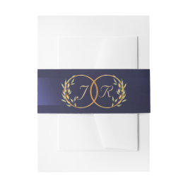 Monogramm-Initialen - Blau Einladungsbanderole