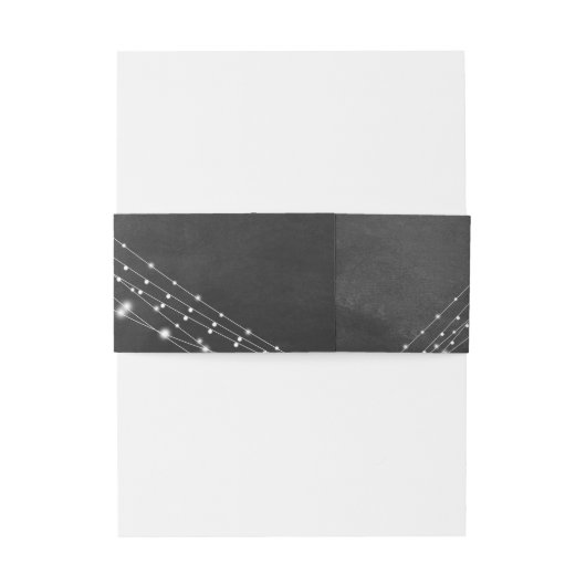 Monogramm-Initialen Datum Chalkboard & Light Strin Einladungsbanderole (Rückseitenbeispiel)