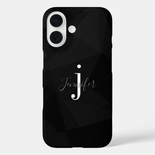 Monogramm-Initialen der Black Modern Classy Indivi Case-Mate iPhone Hülle (Rückseite)