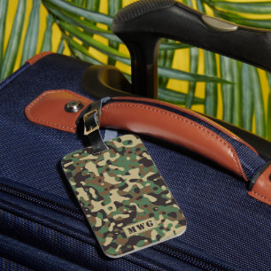 Monogramm-Initialen der Camouflage Tarnmuster Gepäckanhänger