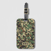 Monogramm-Initialen der Camouflage Tarnmuster Gepäckanhänger (Vorderseite Vertikal)
