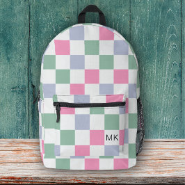 Monogramm-Initialen der niedlichen Girly Pastel-Ka Bedruckter Rucksack