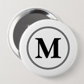 Monogramm-Initialen, einfach schwarz-weiß Button (Vorne & Hinten)